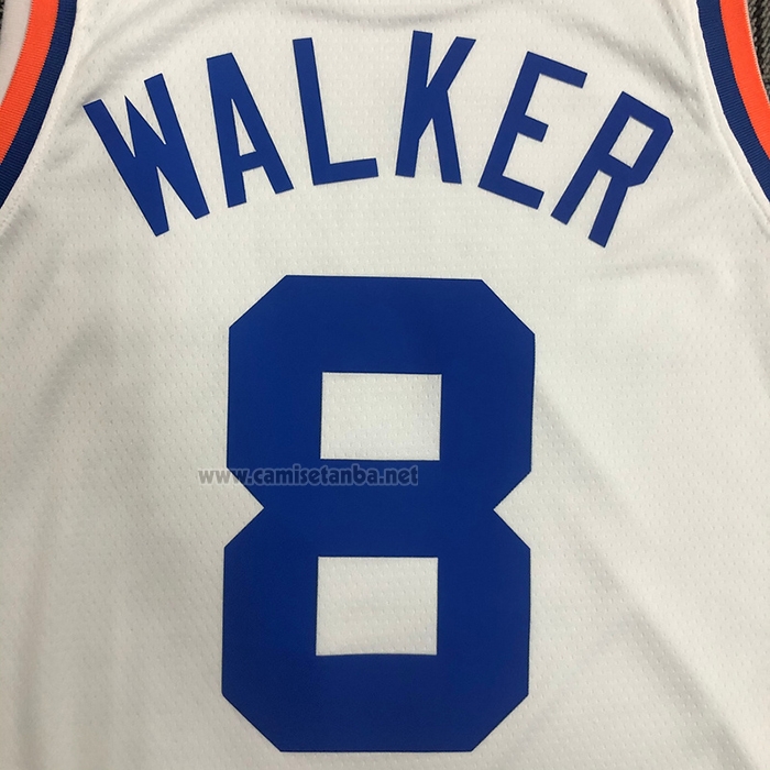 Camiseta New York Knicks Kemba Walker #8 75th Anniversary Blanco